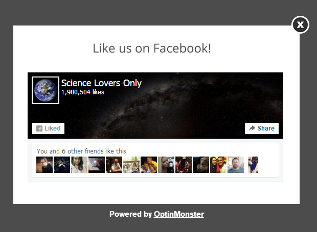 Increase conversions with a Facebook Like Popup