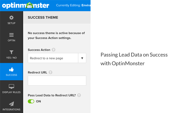 OptinMonster Pass Lead Data on Success