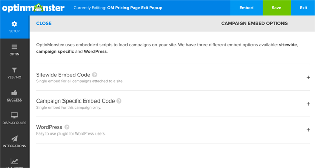 Sitewide Embeds for OptinMonster