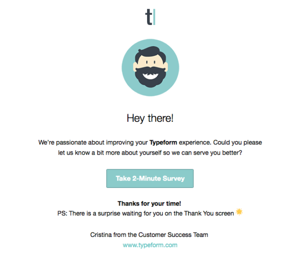 Typeform survey email