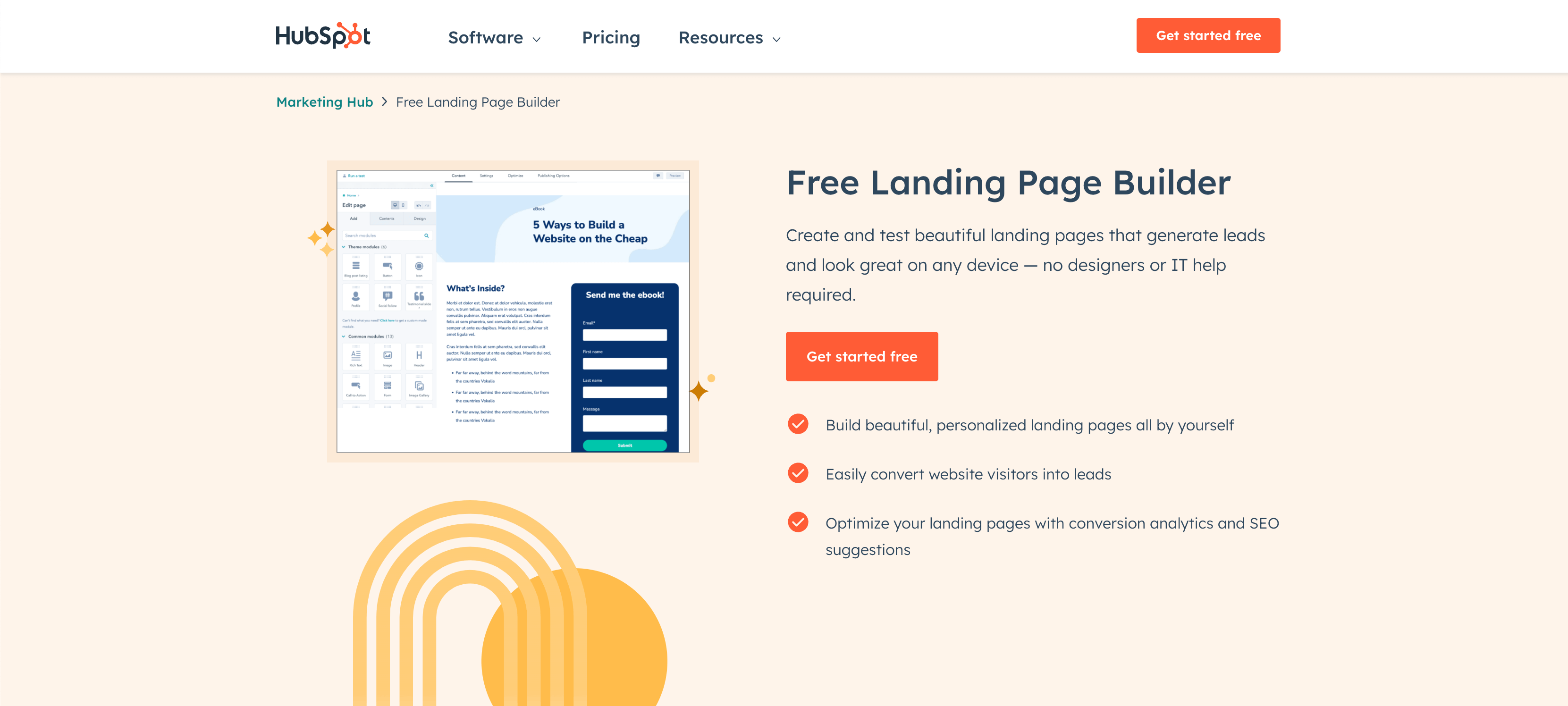 HubSpot Landing Page Builder