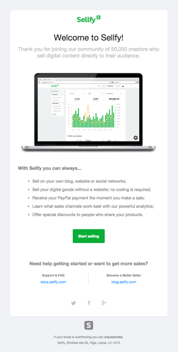sellfy-welcome-email