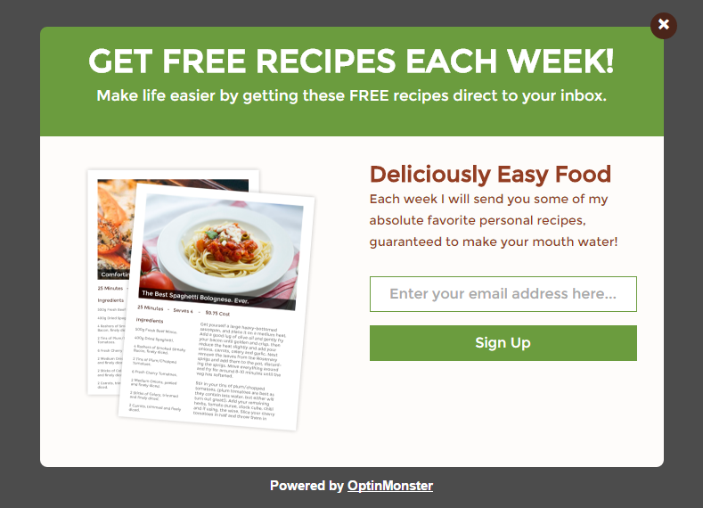 OptinMonster's Gourmet Theme for Lightbox Optins