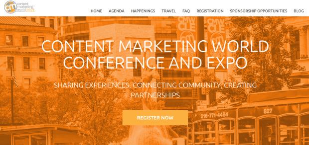 content marketing institute landing page example