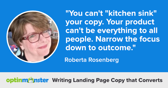roberta rosenberg writing landing page copy