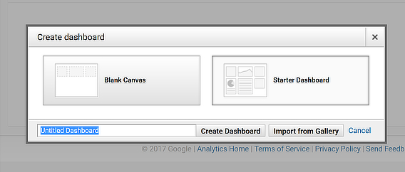 starter google analytics dashboard