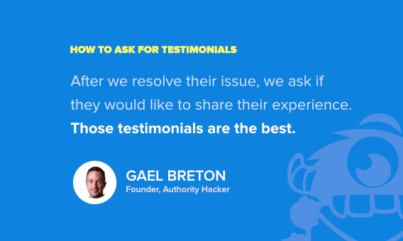 how to ask someone to write a testimonial for you - gael breton 2