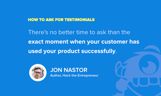 ask for client testimonials - jon nastor