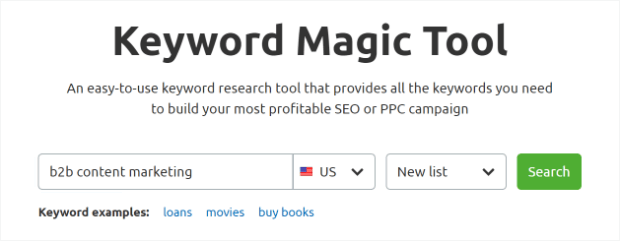 semrush keyword magic tool