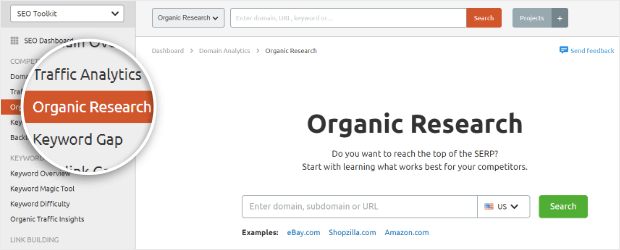 semrush organic research