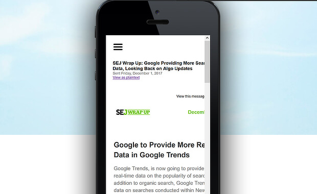 mobiletest email newsletter example