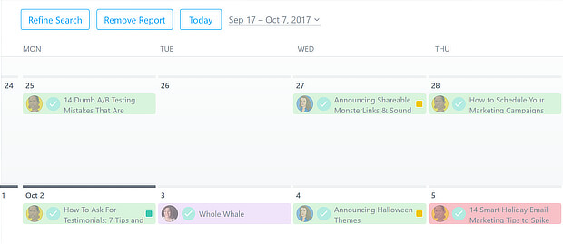 sample asana content calendar