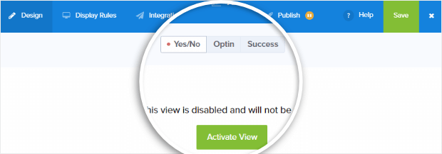 activate yes no view
