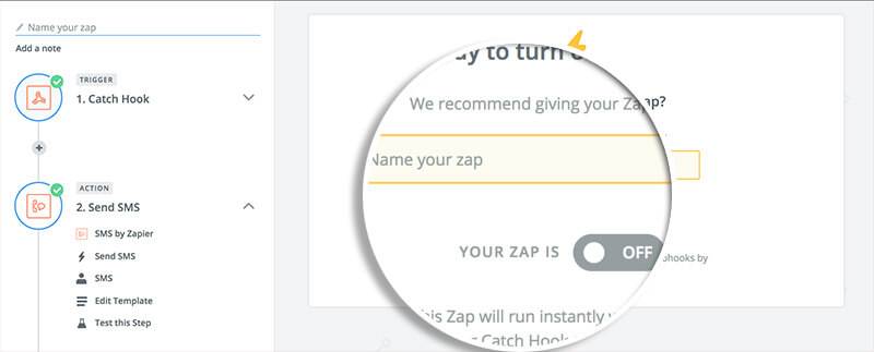 Turn on Zap