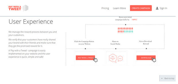 growth tools for social media - pay with a tweet