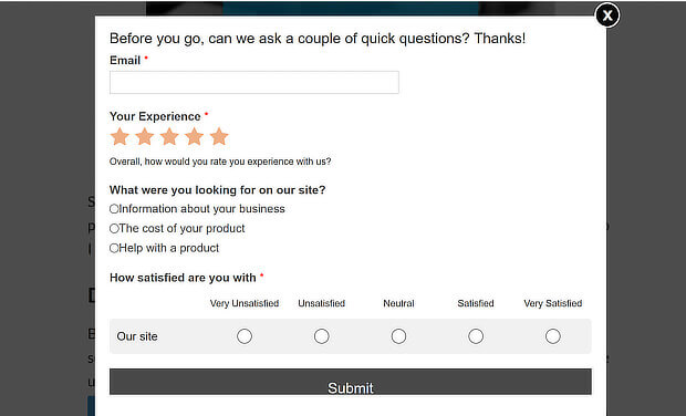 wordpress survey popup final