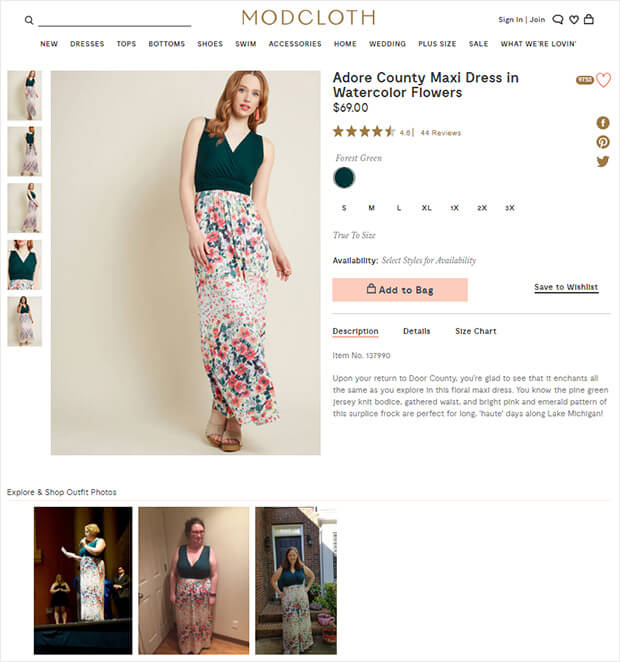 optimizing ecommerce product pages with model and customer photos