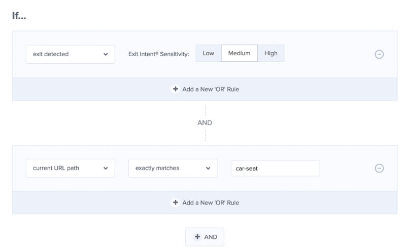 Target optins to specific pages using OptinMonster's display rules.