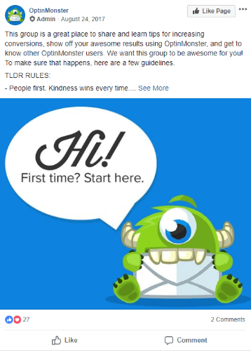 optinmonster facebook group