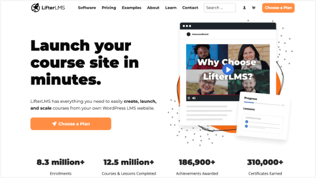 Homepage for LifterLMS WordPress plugin