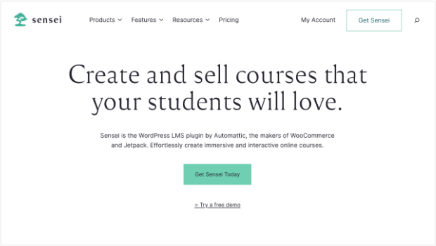 Homepage for Sensei LMS for WordPress