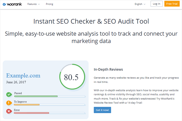 WooRank best seo competitor analysis tool