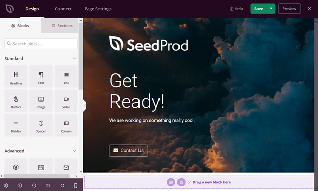 seedprod page drag and drop page builder