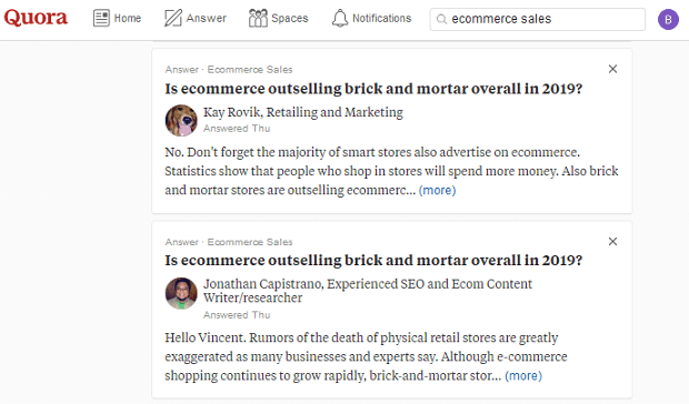 nurture campaign examples - using quora