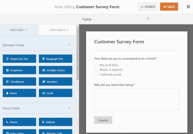 how to embed a wpforms form