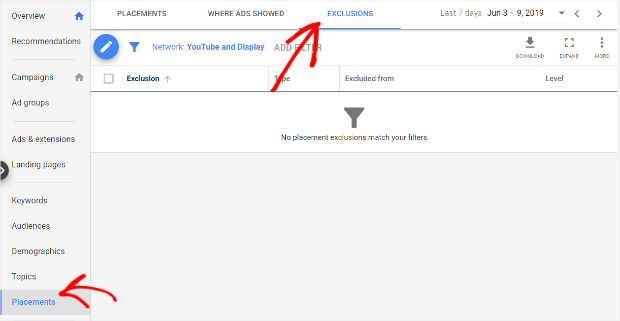 exclusions in google ads