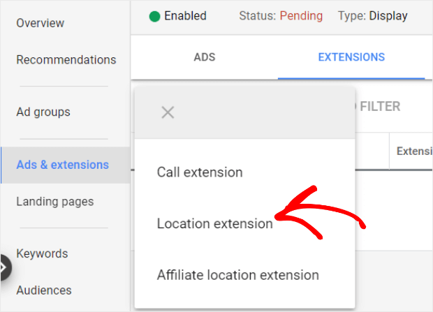 create a location extention