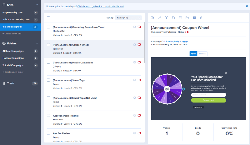 campaign dashboard overview