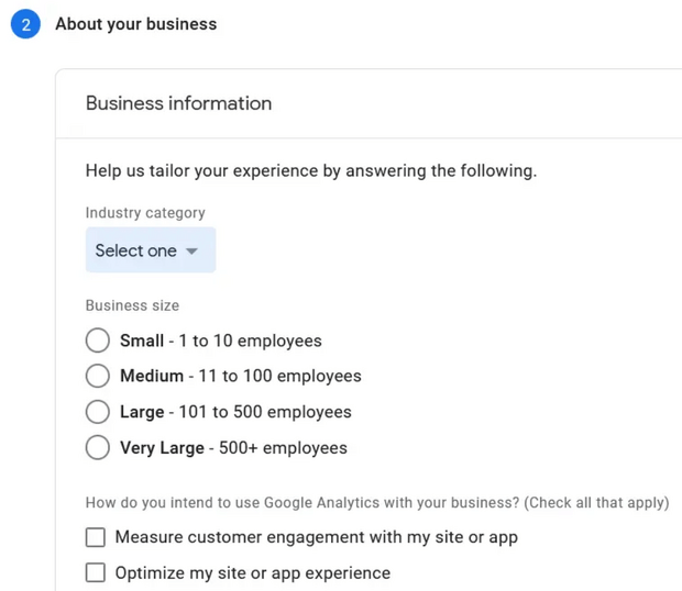 add business information to google analytics