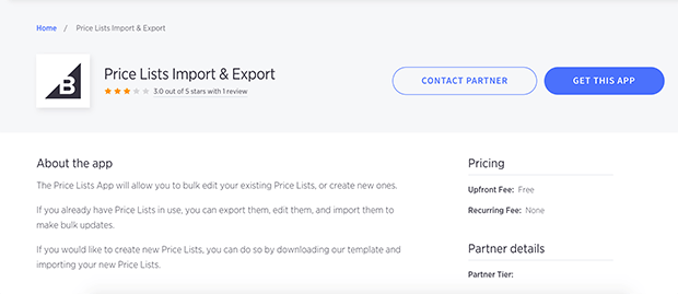 price lists import and exports