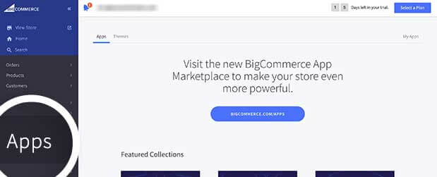 BigCommerce Apps menu link