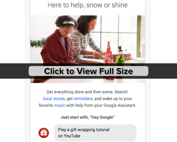 google home holiday email