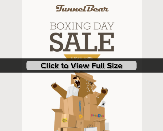 tunnelbear boxing day email