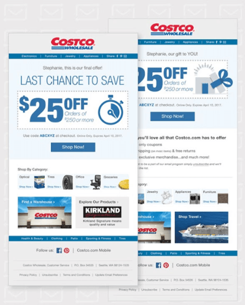 costco re-engagement email example