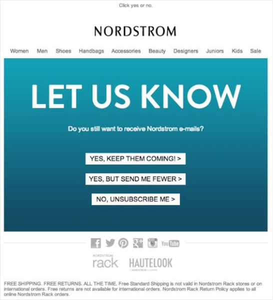 nordstrom re-engagement example