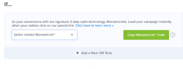 Copy Monster Link for 2-step optin