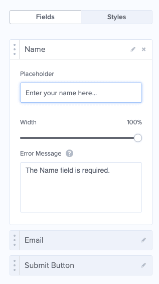 Fields you can change for Optin form min