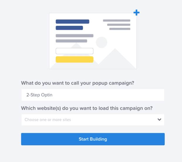 Name and Designate Your Campaign for your 2-step optin
