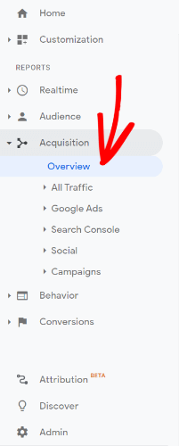 google analytics acquisition overview