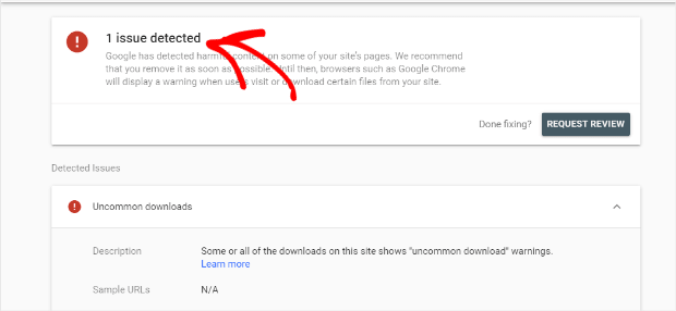 google-search-console-issue-detected