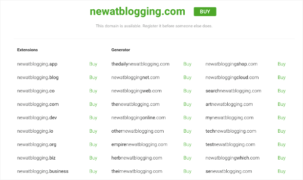New at blogging site names