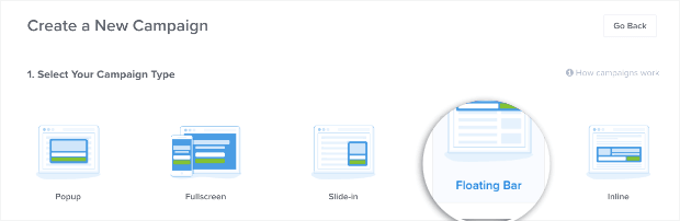 Floating Bar Campaign with OptinMonster