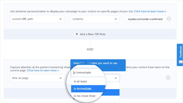 Change condition to is immediate min