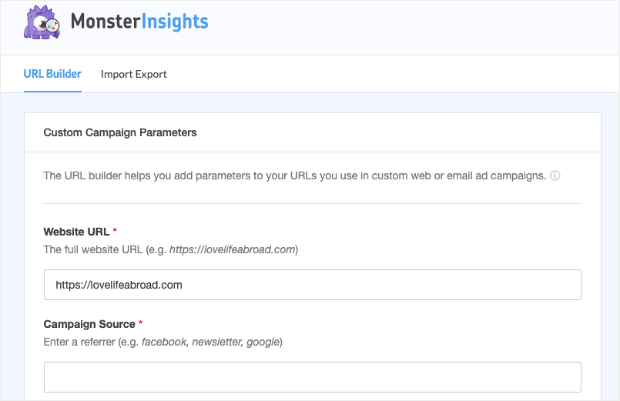 MonsterInsights URL Builder min