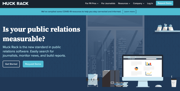 MuckRack landing page