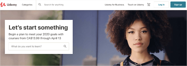 Udemy homepage